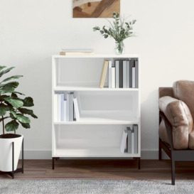 Bookcase High Gloss White 69.5x32.5x90 cm Engineered Wood - thumbnail 1