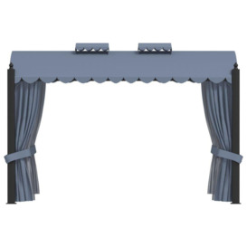 Gazebo with Curtains 3x4 m Anthracite Steel - thumbnail 2
