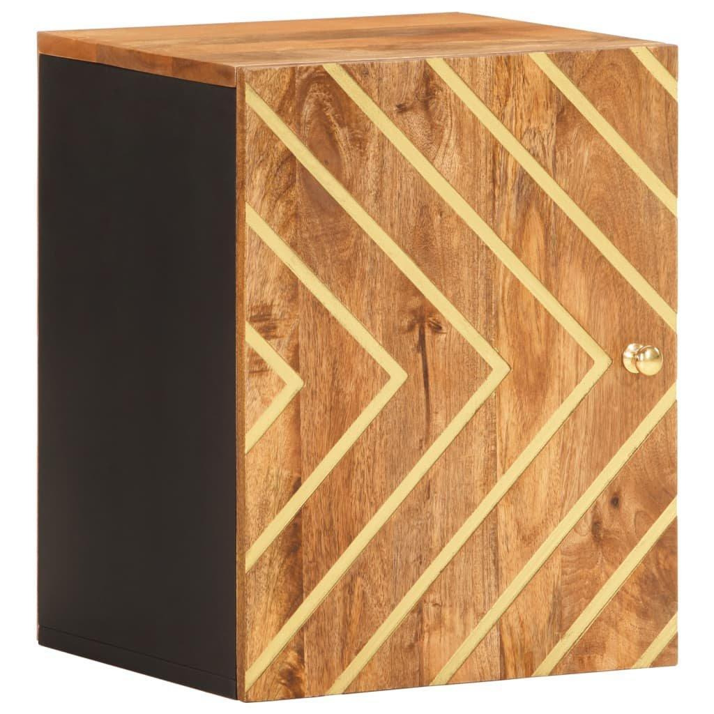 Bathroom Wall Cabinet Brown and Black Solid Wood Mango - image 1
