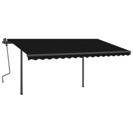 Manual Retractable Awning with Posts 4x3 m Anthracite - thumbnail 3