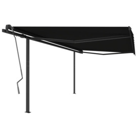 Manual Retractable Awning with Posts 4x3 m Anthracite - thumbnail 2
