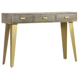 Console Table Solid Mango Wood Grey with Brass 110x35x76 cm - thumbnail 3