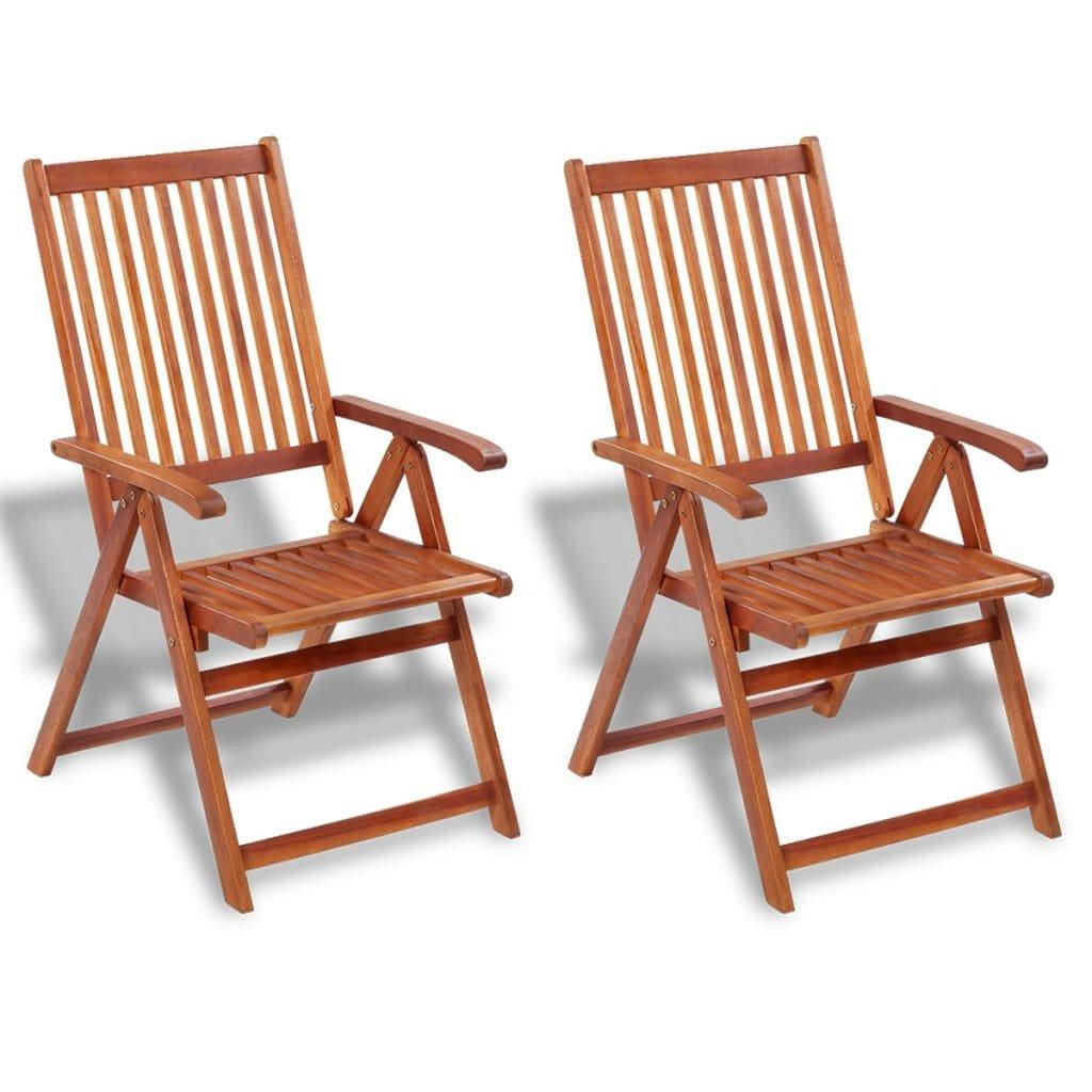Folding Garden Chairs 2 pcs Solid Acacia Wood Brown - image 1