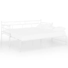 Pull-out Sofa Bed Frame White Metal 90x200 cm - thumbnail 3