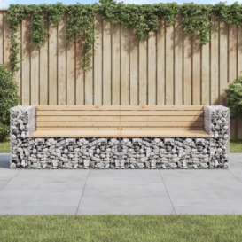 Garden Bench Gabion Design 244x71x65.5 cm Solid Wood Pine - thumbnail 1