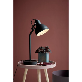 Aslak Indoor Living Dining Office Tilt & Turn Table Lamp in Black (Diam) 15cm - thumbnail 1