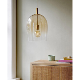 Uma 30 Indoor Living Dining Glass Pendant Ceiling Light in Amber (Diam) 29cm - thumbnail 1