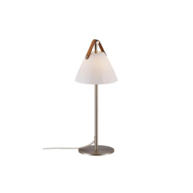 Strap 16cm Table Lamp with Round Tapered Shade Nickel G9