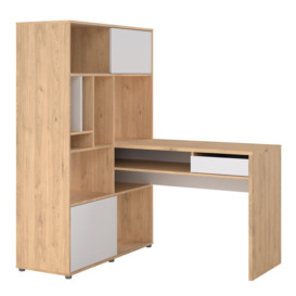 Function Plus Corner Desk with Bookcase