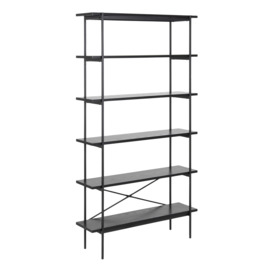 Angus Bookcase with 5 Shelves in Black
