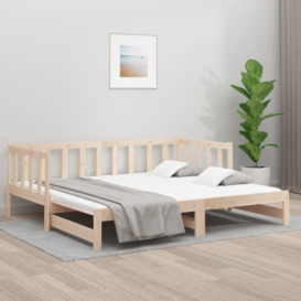 Pull-out Day Bed 2x(90x190) cm Solid Wood Pine - thumbnail 1