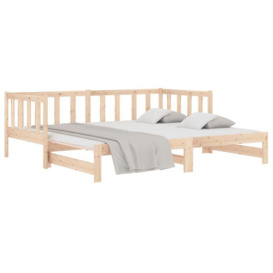 Pull-out Day Bed 2x(90x190) cm Solid Wood Pine - thumbnail 3