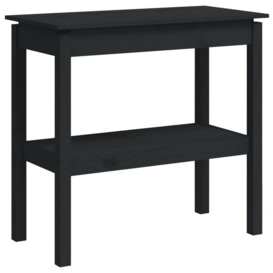 Console Table Black 80x40x75 cm Solid Wood Pine - thumbnail 2