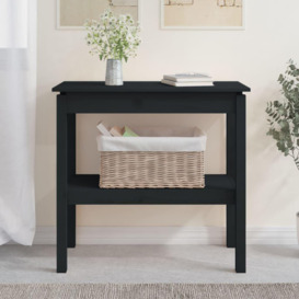 Console Table Black 80x40x75 cm Solid Wood Pine - thumbnail 1