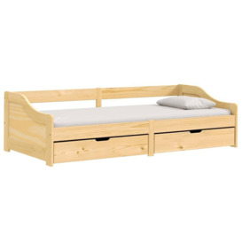 Day Bed with 2 Drawers IRUN 90x200 cm Solid Wood Pine - thumbnail 2