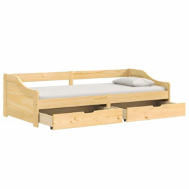Day Bed with 2 Drawers IRUN 90x200 cm Solid Wood Pine - thumbnail 3
