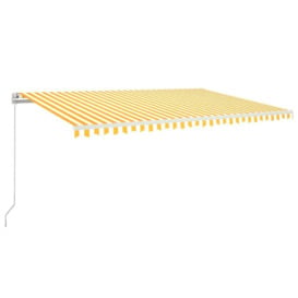 Manual Retractable Awning 500x350 cm Yellow and White - thumbnail 2