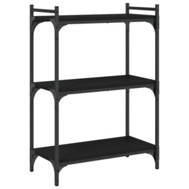 Bookcase 3-Tier Black 60x30x86 cm Engineered Wood - thumbnail 2