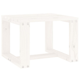 Garden Side Table White 40x38x28.5 cm Solid Wood Pine - thumbnail 2