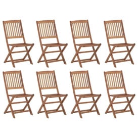Folding Outdoor Chairs 8 pcs Solid Acacia Wood - thumbnail 1