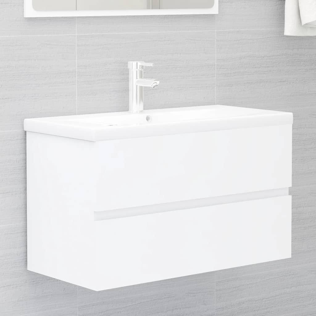 Sink Cabinet White 80x38.5x45 cm Engineered Wood - image 1