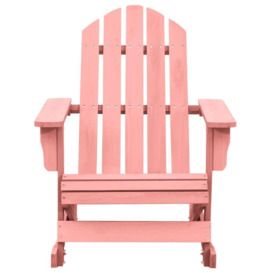 Garden Adirondack Rocking Chair Solid Fir Wood Pink - thumbnail 3