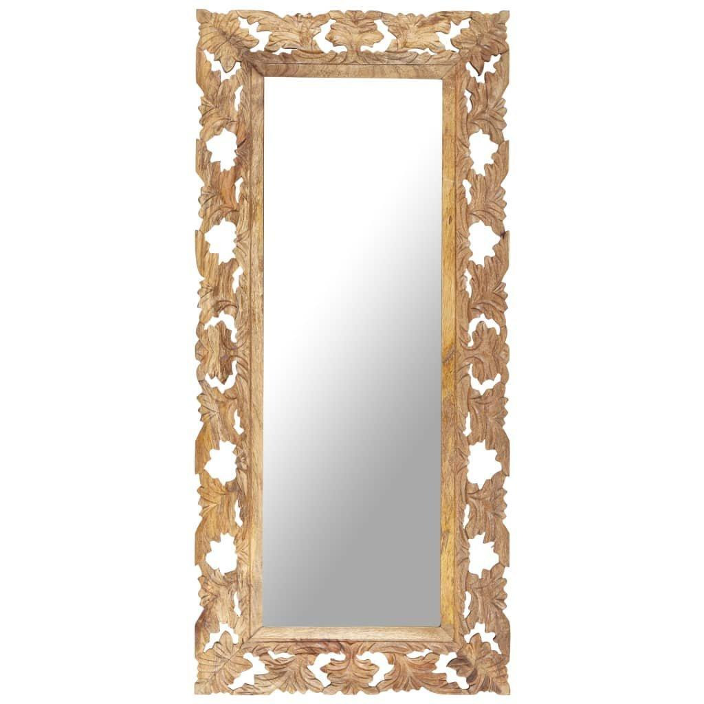 Hand Carved Mirror Brown 110x50 cm Solid Mango Wood - image 1