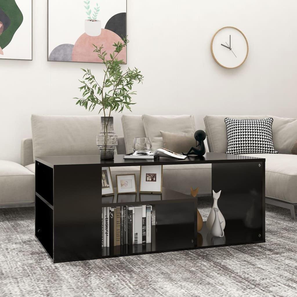 Coffee Table Black 100x50x40 cm Engineered Wood - image 1