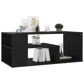 Coffee Table Black 100x50x40 cm Engineered Wood - thumbnail 3