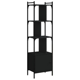 Bookcase with Door Black 44.5x30x154.5 cm Engineered Wood - thumbnail 2