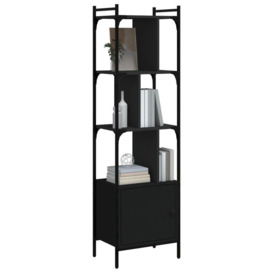 Bookcase with Door Black 44.5x30x154.5 cm Engineered Wood - thumbnail 3