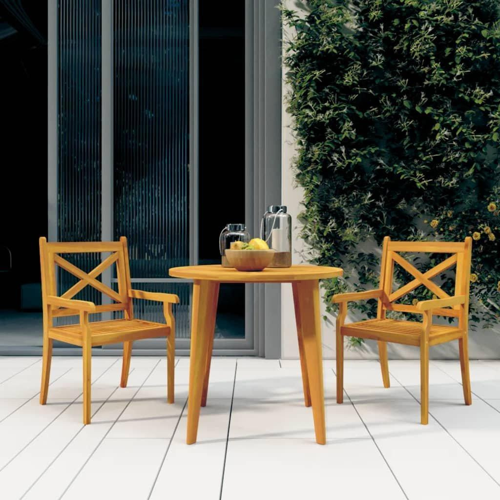 Outdoor Dining Chairs 2 pcs Solid Wood Acacia - image 1