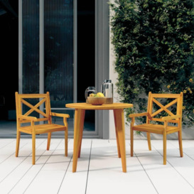 Outdoor Dining Chairs 2 pcs Solid Wood Acacia - thumbnail 1