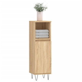 Bathroom Cabinet Sonoma Oak 30x30x100 cm Engineered Wood - thumbnail 3