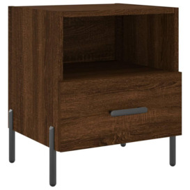 Bedside Cabinet Brown Oak 40x35x47.5 cm Engineered Wood - thumbnail 2