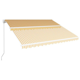 Manual Retractable Awning 400x300 cm Yellow and White - thumbnail 3