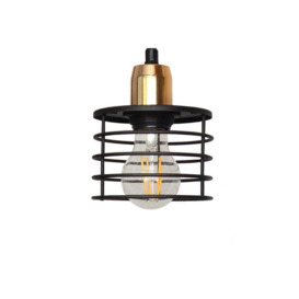 Edison Multi Arm Semi Flush Ceiling Light Black Copper 65cm - thumbnail 2