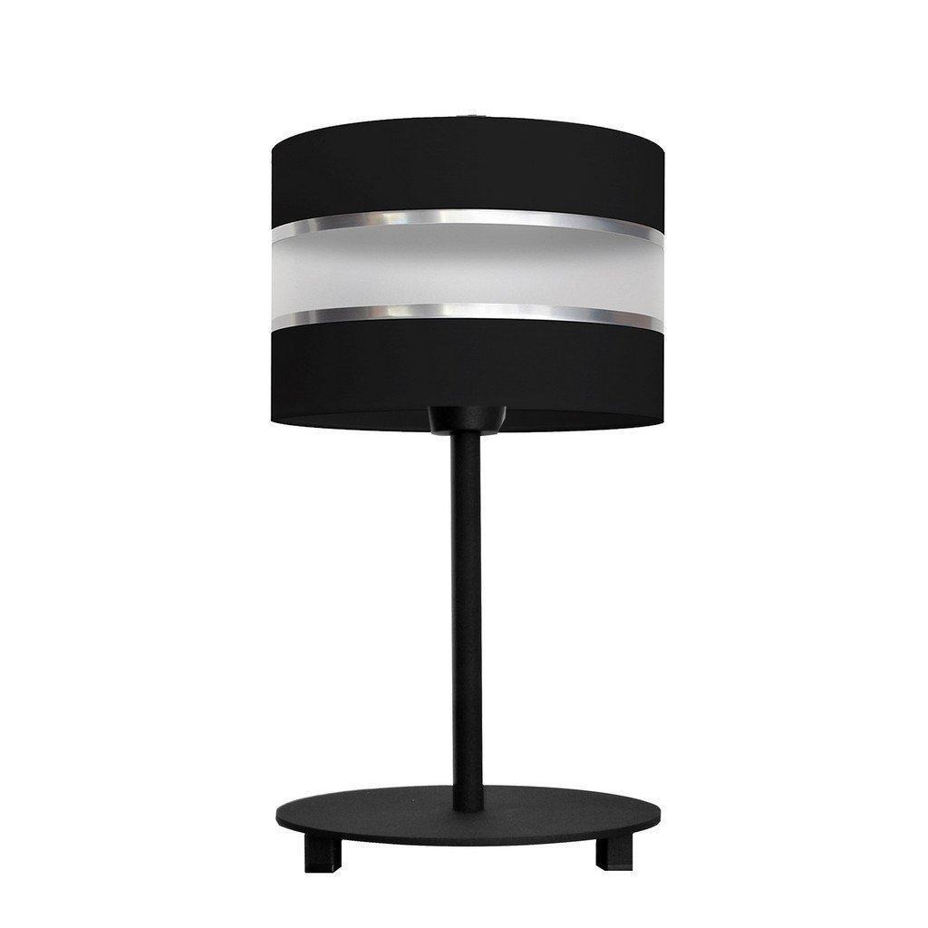 Helen Table Lamp With Round Shade Black Silver 20cm