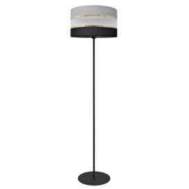 Helen Floor Lamp With Shade Black Gold Grey 35cm
