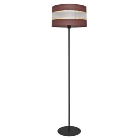 Helen Floor Lamp With Shade Brown Gold Black 35cm