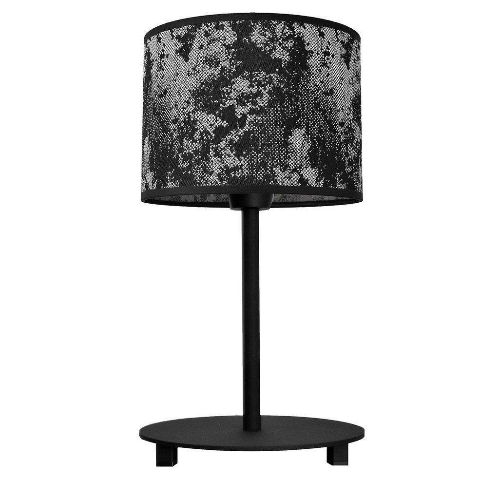 Abba Table Lamp With Round Shade Black Silver 20cm