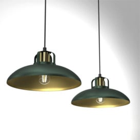Felix Designer Pendant Lamp Hand Made Green And Gold - thumbnail 3