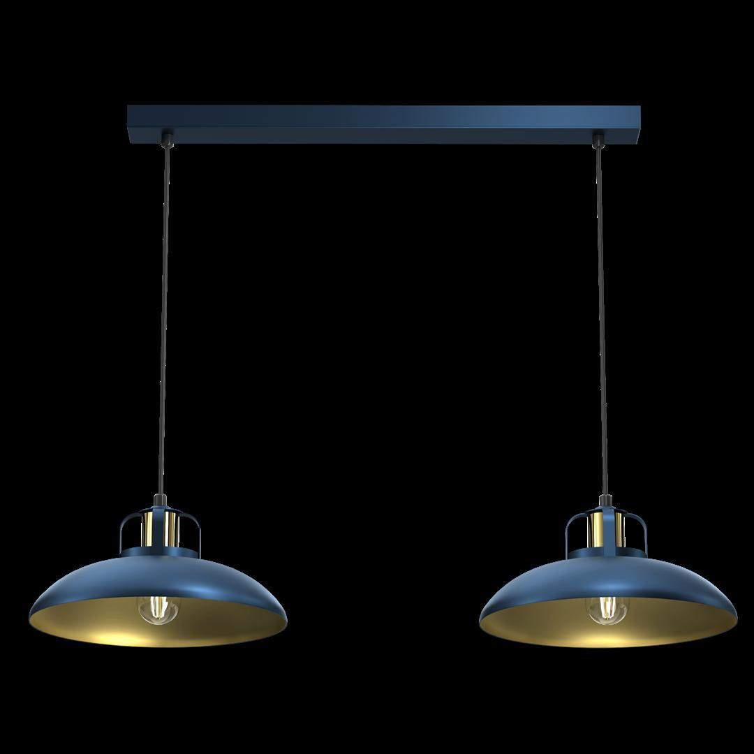 Felix Blue And Gold Double Pendant Lamp Hand Made - image 1