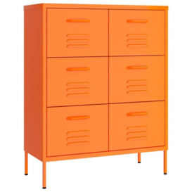 Drawer Cabinet Orange 80x35x101.5 cm Steel - thumbnail 2