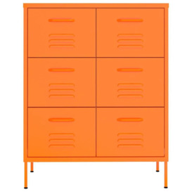 Drawer Cabinet Orange 80x35x101.5 cm Steel - thumbnail 3