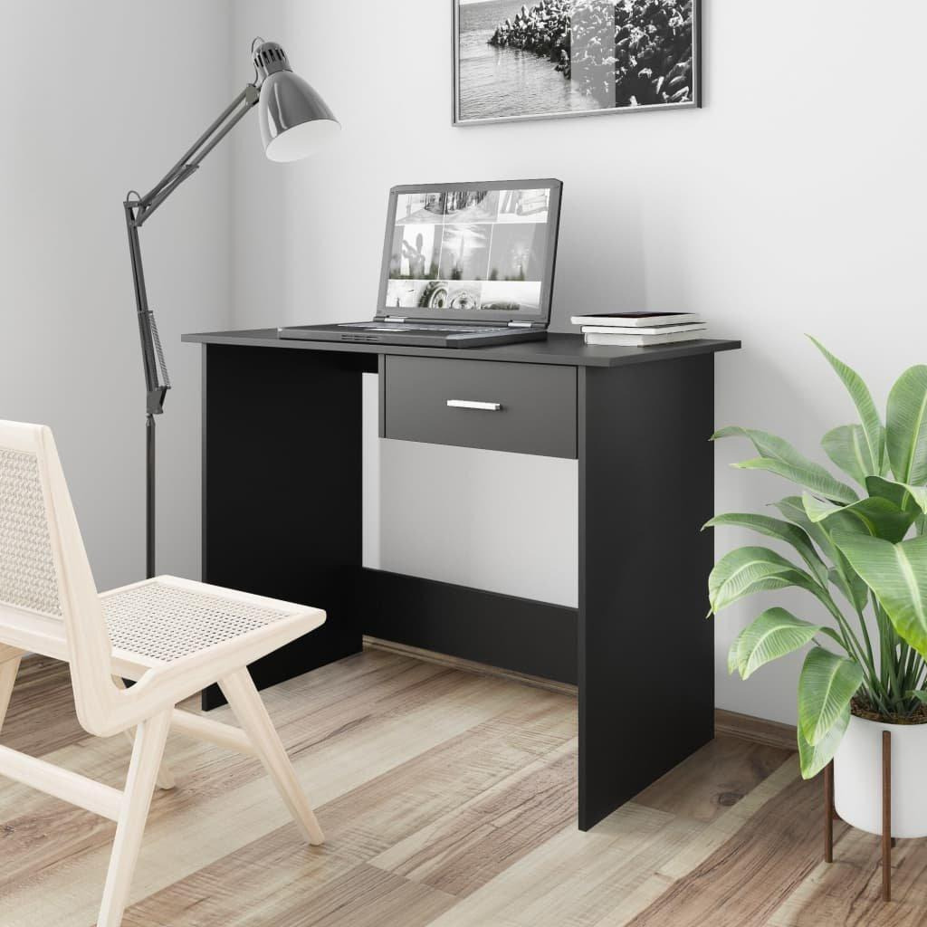Desk Black 100x50x76 cm Engineered Wood - image 1