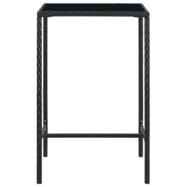 Garden Bar Table Black 70x70x110 cm Poly Rattan and Glass - thumbnail 3