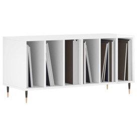 Record Cabinet High Gloss White 100x38x48 cm Engineered Wood - thumbnail 3