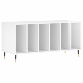 Record Cabinet High Gloss White 100x38x48 cm Engineered Wood - thumbnail 2