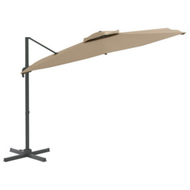 Double Top Cantilever Umbrella Taupe 300x300 cm - thumbnail 3